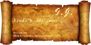 Izsák Jázmin névjegykártya